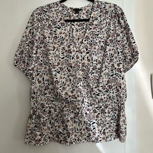 Ann Taylor Peplum V-Neck Blouse